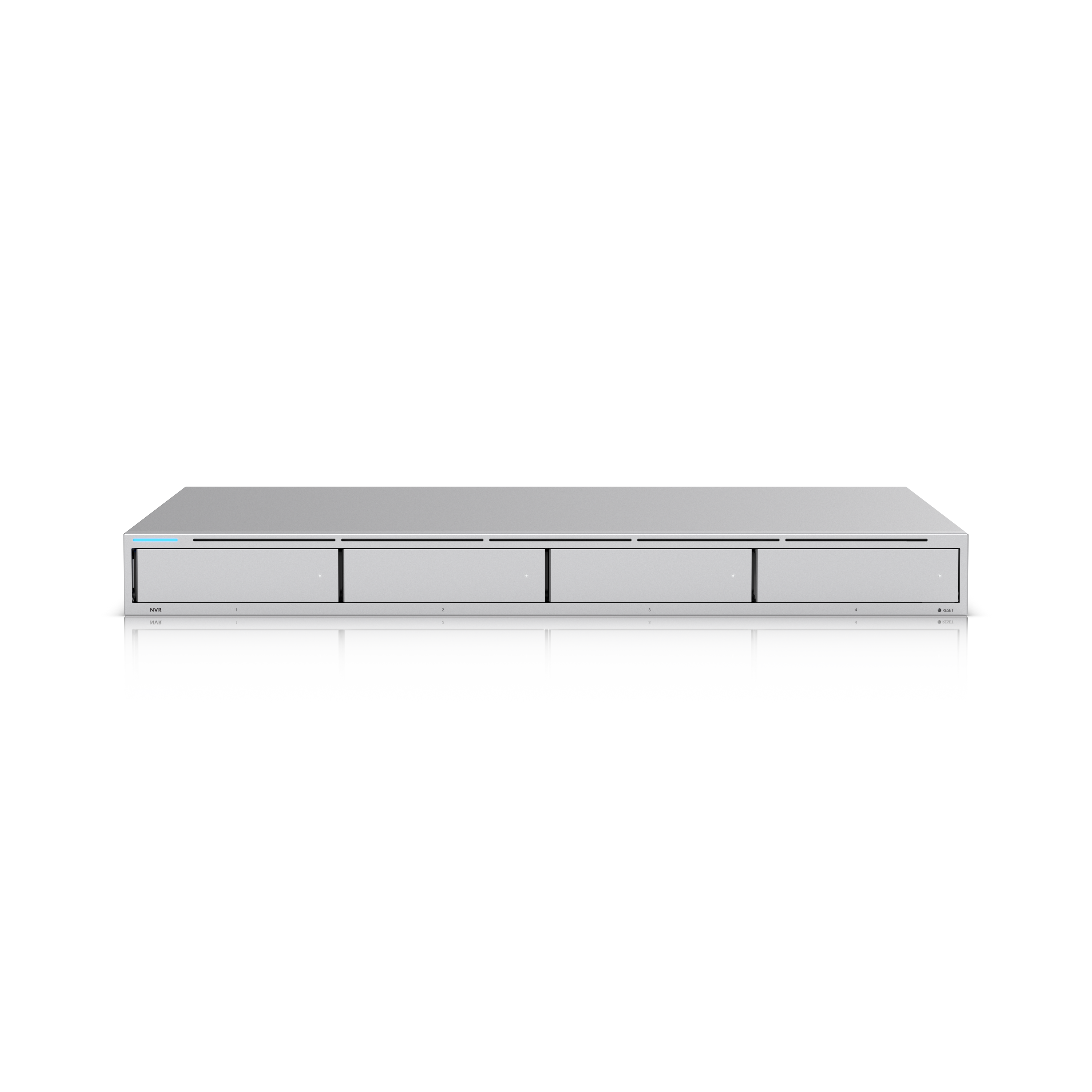UniFi network video recorder with four drive bays for local retention